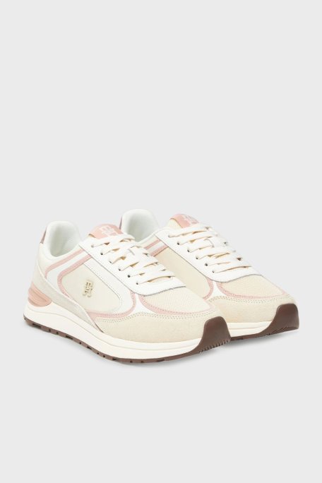 Tommy Hilfiger Logolu Süet Sneaker Bayan Ayakkabı FW0FW08693 0GC BEJ - Tommy Hilfiger (1)