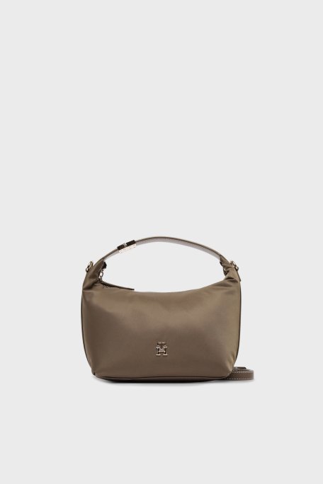 Tommy Hilfiger Logolu Toka Detaylı Çıkarılabilir Askılı Bayan Çanta AW0AW18164 R07 VİZON - Tommy Hilfiger