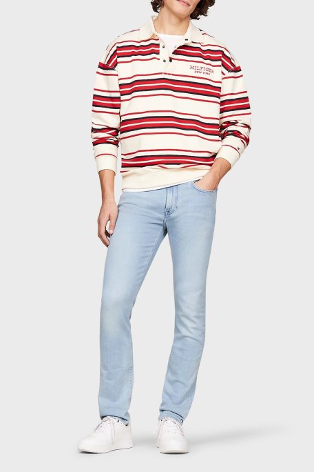 Tommy Hilfiger Normal Bel Slim Fit Jeans Erkek Kot Pantolon MW0MW31095 1AC AÇIK MAVİ - Tommy Hilfiger