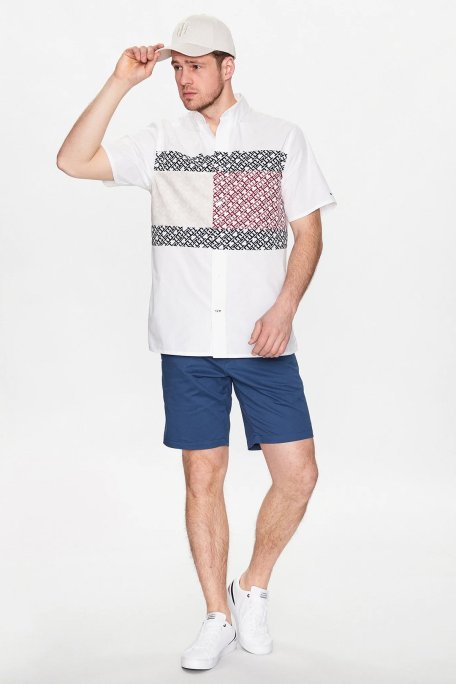 Tommy Hilfiger Organik Pamuklu Regular Fit Cepli Erkek Short MW0MW23563 DBZ İNDİGO - Tommy Hilfiger