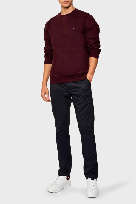 Tommy Hilfiger Pamuk Karışımlı Regular Fit Bisiklet Yaka Erkek Sweat MW0MW40000 XIH BORDO - Tommy Hilfiger (1)