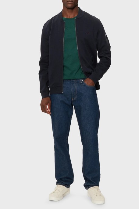 Tommy Hilfiger Pamuk Karışımlı Regular Fit Kolej Yaka Fermuarlı Erkek Sweat MW0MW37357 DW5 LACİVERT - Tommy Hilfiger (1)