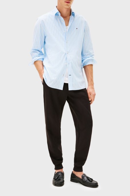 Tommy Hilfiger Pamuk Karışımlı Regular Fit Ribanalı Paça Jogger Erkek Pantolon MW0MW37242 BDS SİYAH - Tommy Hilfiger