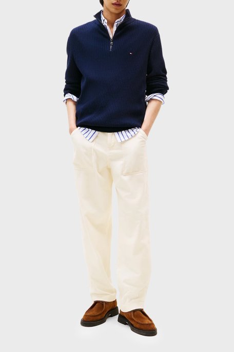 Tommy Hilfiger Pamuk ve Kaşmir Karışımlı Regular Fit Dik Yaka Erkek Kazak MW0MW40448 DW5 LACİVERT - Tommy Hilfiger (1)