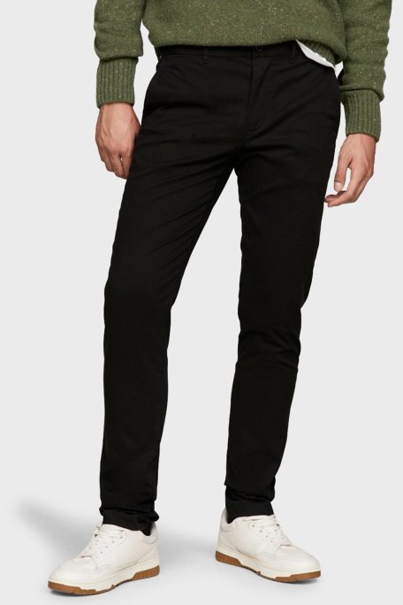 Tommy Hilfiger Pamuklu Normal Bel Slim Fit Erkek Pantolon MW0MW26619 BDS SİYAH - Tommy Hilfiger