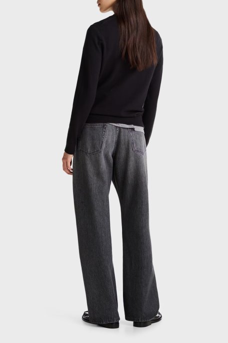 Tommy Hilfiger Pamuklu Regular Fit Bisiklet Yaka Bayan Kazak WW0WW44984 BDS SİYAH - Tommy Hilfiger (1)