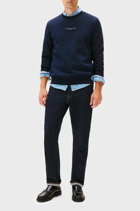 Tommy Hilfiger Pamuklu Regular Fit Bisiklet Yaka Erkek Sweat MW0MW33639 DW5 LACİVERT - Tommy Hilfiger (1)