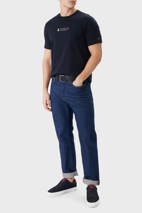 Tommy Hilfiger Pamuklu Regular Fit Bisiklet Yaka Erkek T Shirt MW0MW41453 DW5 LACİVERT - Tommy Hilfiger (1)