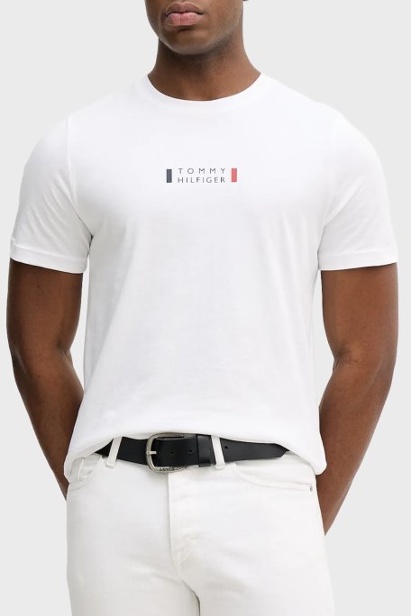 Tommy Hilfiger Pamuklu Regular Fit Bisiklet Yaka Erkek T Shirt MW0MW41453 YBR BEYAZ - Tommy Hilfiger