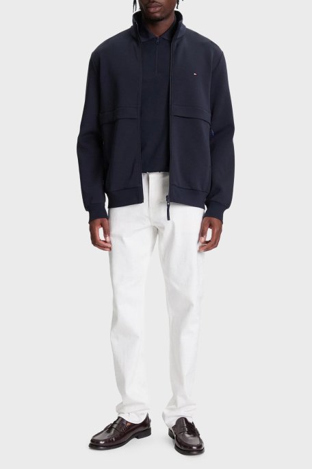 Tommy Hilfiger Pamuklu Regular Fit Dik Yaka Fermuarlı Erkek Sweat MW0MW41227 DW5 LACİVERT - Tommy Hilfiger (1)