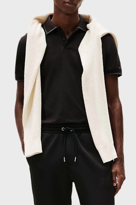 Tommy Hilfiger Pamuklu Regular Fit Düğmeli Erkek Polo Yaka T Shirt MW0MW41607 BDS SİYAH - Tommy Hilfiger