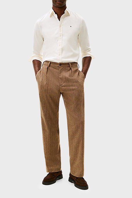 Tommy Hilfiger Pamuklu Regular Fit Düğmeli Yaka Uzun Kollu Erkek Gömlek MW0MW40469 YA8 BEYAZ - Tommy Hilfiger (1)