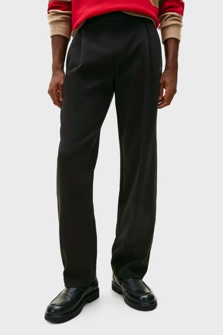 Tommy Hilfiger Pamuklu Regular Fit Düz Paça Jogger Erkek Pantolon MW0MW41763 BDS SİYAH - Tommy Hilfiger