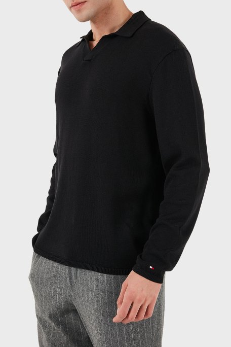 Tommy Hilfiger Pamuklu Regular Fit Erkek Polo Yaka Sweat MW0MW40444 BDS SİYAH - Tommy Hilfiger (1)