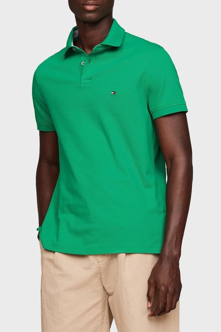 Tommy Hilfiger Pamuklu Regular Fit Erkek Polo Yaka T Shirt MW0MW17770 L4B YEŞİL - Tommy Hilfiger