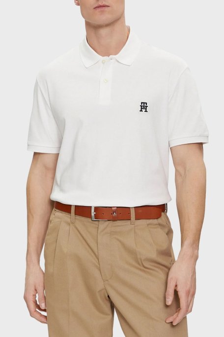 Tommy Hilfiger Pamuklu Regular Fit Erkek Polo Yaka T Shirt MW0MW34783 YBR BEYAZ - Tommy Hilfiger