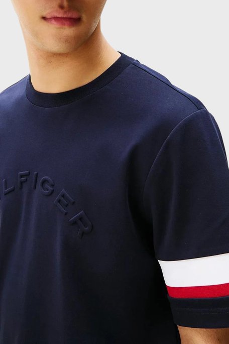 Tommy Hilfiger Pamuklu Regular Fit Logolu Bisiklet Yaka Erkek T Shirt MW0MW40018 DW5 LACİVERT - Tommy Hilfiger (1)