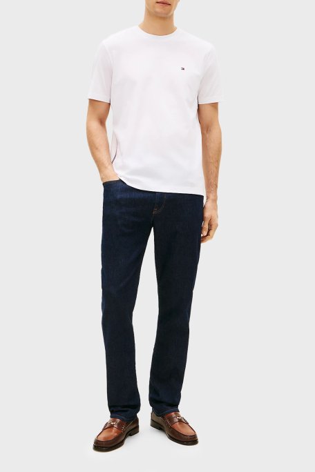 Tommy Hilfiger Pamuklu Regular Fit Logolu Bisiklet Yaka Erkek T Shirt MW0MW42393 YBR BEYAZ - Tommy Hilfiger (1)