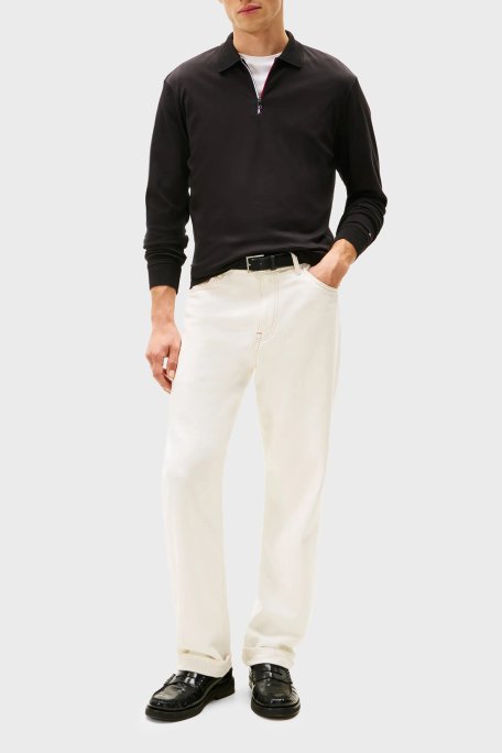 Tommy Hilfiger Pamuklu Regular Fit Logolu Erkek Polo Yaka Sweat MW0MW40302 BDS SİYAH - Tommy Hilfiger (1)