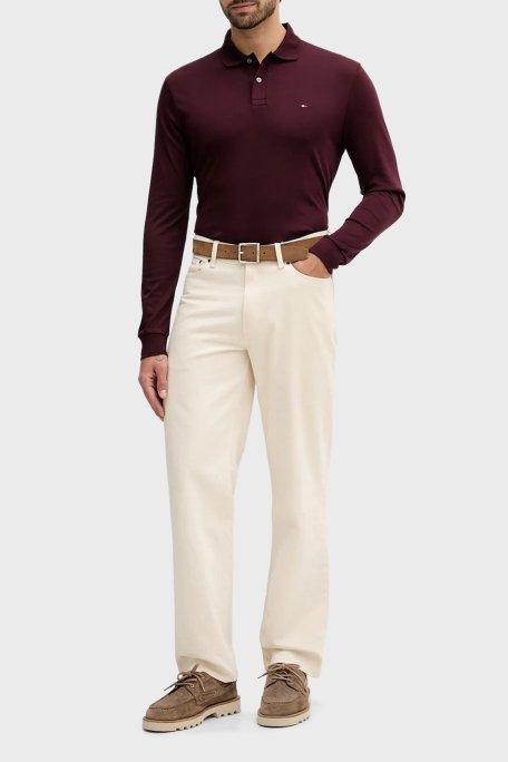 Tommy Hilfiger Pamuklu Regular Fit Logolu Erkek Polo Yaka T Shirt MW0MW37317 VLP BORDO - Tommy Hilfiger (1)