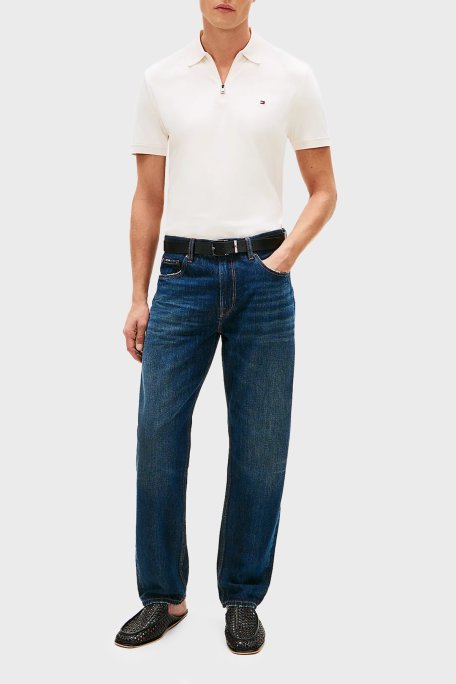 Tommy Hilfiger Pamuklu Regular Fit Logolu Fermuarlı Erkek Polo Yaka T Shirt MW0MW42758 Z00 AÇIK BEJ - Tommy Hilfiger (1)