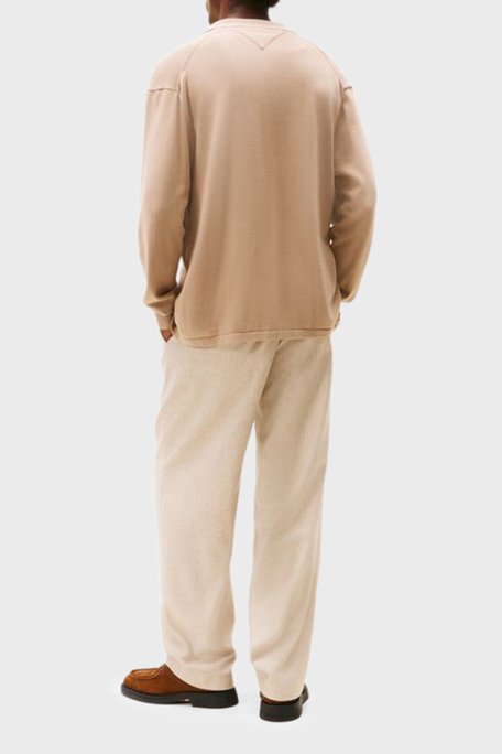 Tommy Hilfiger Pamuklu Regular Fit Logolu Klasik Yaka Erkek Sweat MW0MW40432 AFE BEJ - Tommy Hilfiger (1)