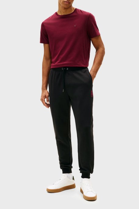 Tommy Hilfiger Pamuklu Regular Fit Normal Bel Lastikli Paça Jogger Erkek Pantolon MW0MW42856 BDS SİYAH - Tommy Hilfiger