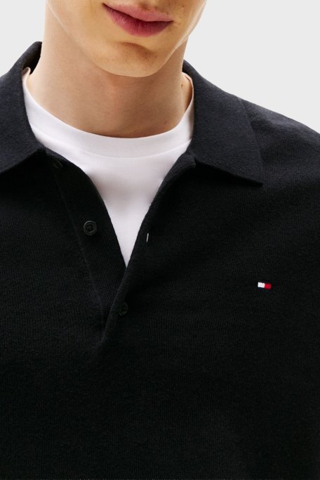 Tommy Hilfiger Pamuklu Regular Fit Polo Yaka Erkek Kazak MW0MW36519 BDS SİYAH - Tommy Hilfiger (1)