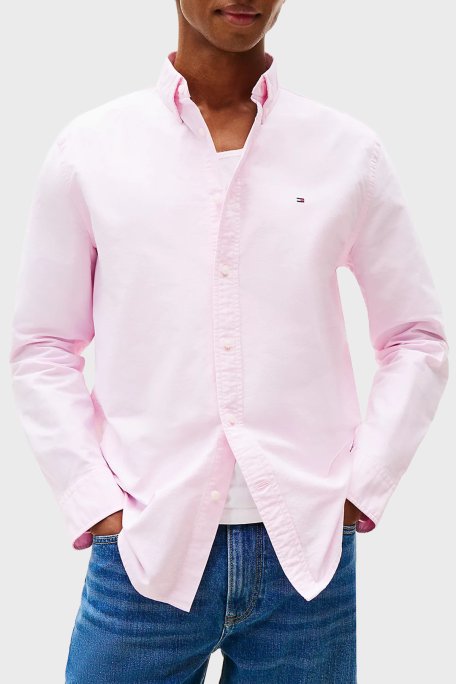 Tommy Hilfiger Pamuklu Regular Fit Uzun Kollu Erkek Gömlek MW0MW35774 TOR PEMBE - Tommy Hilfiger