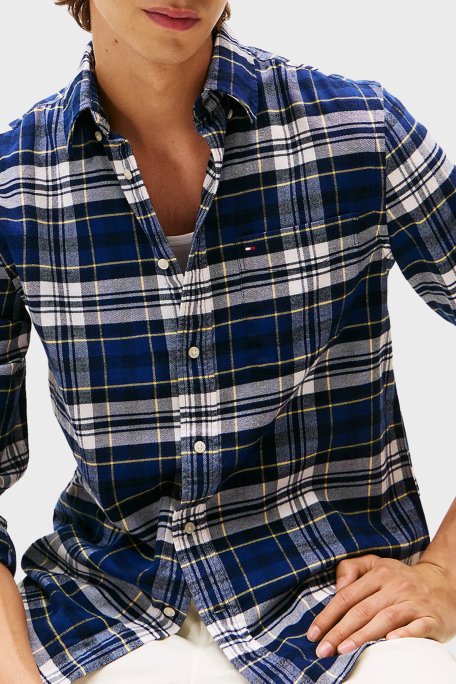 Tommy Hilfiger Pamuklu Regular Fit Uzun Kollu Erkek Gömlek MW0MW41345 0MS LACİVERT-BEYAZ - Tommy Hilfiger (1)