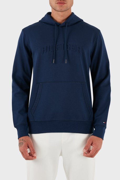 Tommy Hilfiger Pamuklu Relaxed Fit Kapüşonlu Logolu Erkek Sweat MW0MW39402 C7G MAVİ - Tommy Hilfiger