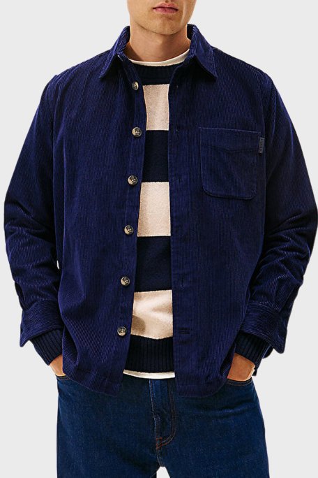 Tommy Hilfiger Pamuklu Relaxed Fit Uzun Kollu Kadife Erkek Gömlek MW0MW40489 BCL LACİVERT - Tommy Hilfiger