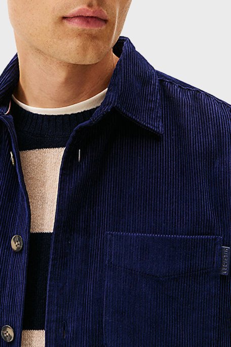 Tommy Hilfiger Pamuklu Relaxed Fit Uzun Kollu Kadife Erkek Gömlek MW0MW40489 BCL LACİVERT - Tommy Hilfiger (1)