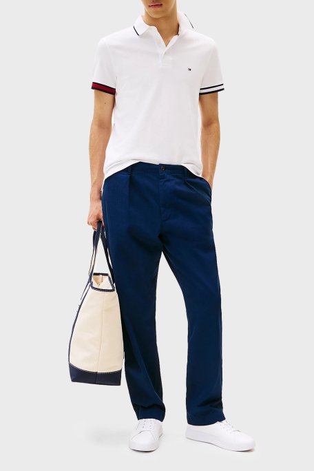 Tommy Hilfiger Pamuklu Slim Fit Düğmeli Erkek Polo Yaka T Shirt MW0MW38458 YBR BEYAZ - Tommy Hilfiger (1)