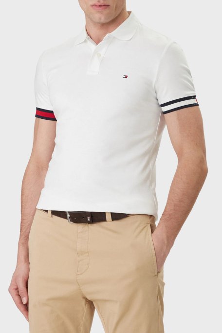 Tommy Hilfiger Pamuklu Slim Fit Düğmeli Erkek Polo Yaka T Shirt MW0MW42743 YBR BEYAZ - Tommy Hilfiger