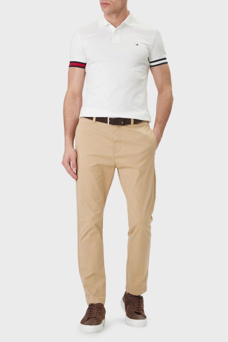 Tommy Hilfiger Pamuklu Slim Fit Düğmeli Erkek Polo Yaka T Shirt MW0MW42743 YBR BEYAZ - Tommy Hilfiger (1)