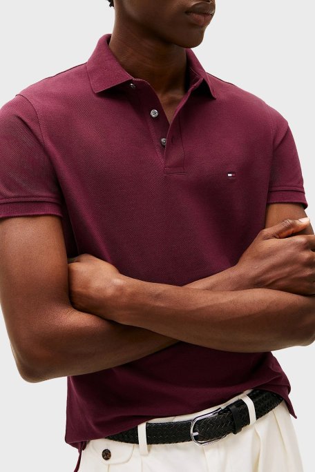 Tommy Hilfiger Pamuklu Slim Fit Erkek Polo Yaka T Shirt MW0MW17771 VLP BORDO - Tommy Hilfiger (1)