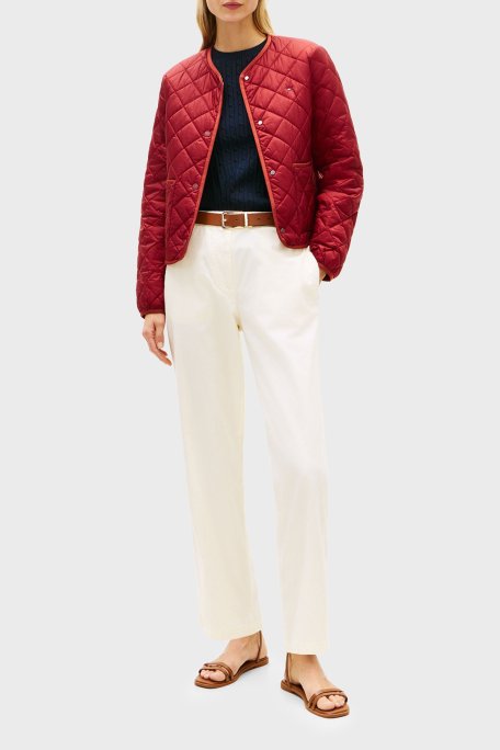 Tommy Hilfiger Pamuklu Slim Fit Normal Bel Düz Paça Chino Bayan Pantolon WW0WW49647 AEF BEJ - Tommy Hilfiger (1)