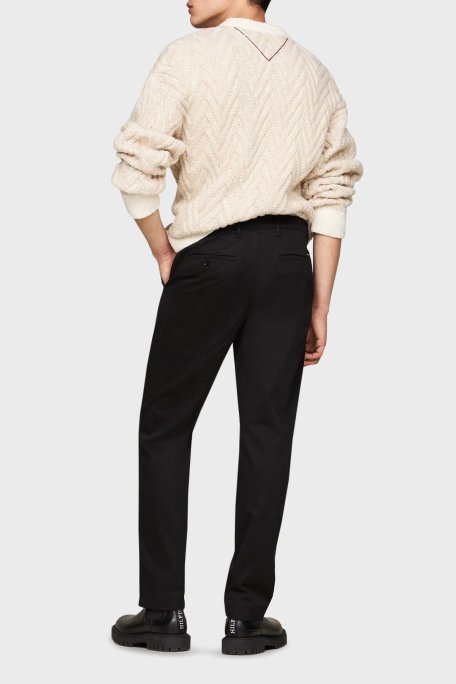 Tommy Hilfiger Pamuklu Straight Fit Düz Paça Erkek Pantolon MW0MW37873 BDS SİYAH - Tommy Hilfiger (1)