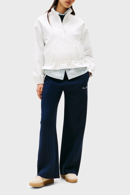 Tommy Hilfiger Pamuklu Straight Fit Normal Bel Düz Paça Bayan Pantolon WW0WW45744 C1G LACİVERT - Tommy Hilfiger