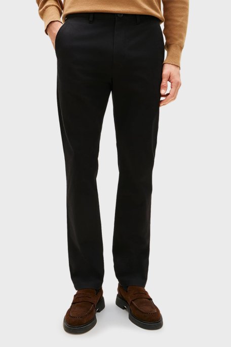 Tommy Hilfiger Pamuklu Straight Fit Normal Bel Düz Paça Erkek Pantolon MW0MW40262 BDS SİYAH - Tommy Hilfiger (1)