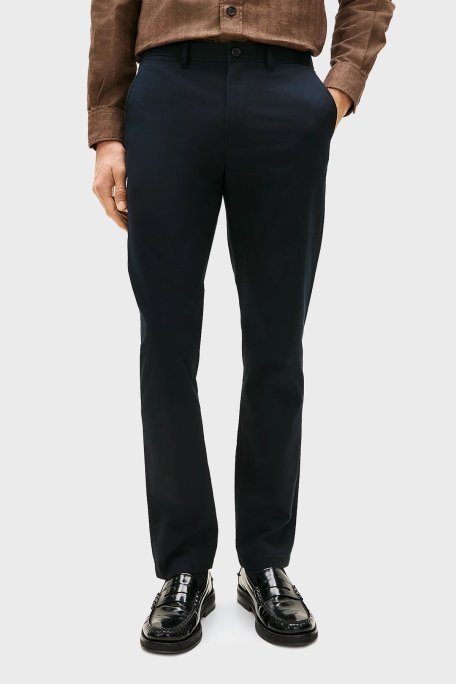 Tommy Hilfiger Pamuklu Straight Fit Normal Bel Düz Paça Erkek Pantolon MW0MW40262 DW5 LACİVERT - Tommy Hilfiger (1)