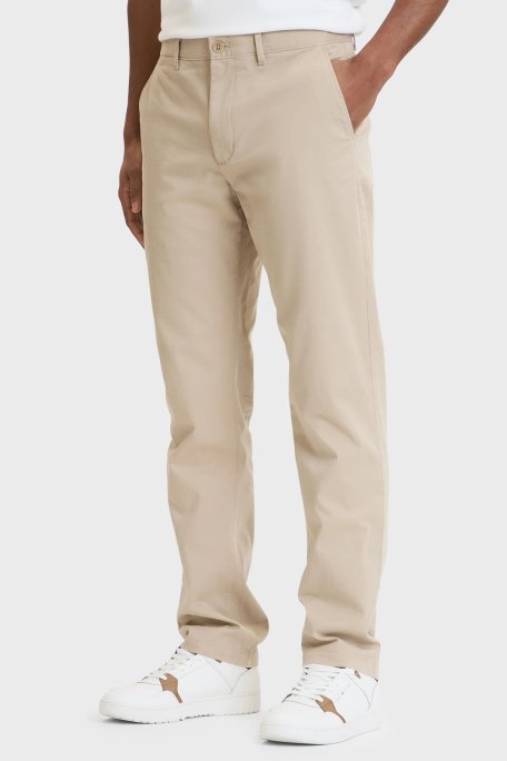 Tommy Hilfiger Pamuklu Straight Fit Normal Bel Düz Paça Erkek Pantolon MW0MW40262 RBT KUM - Tommy Hilfiger