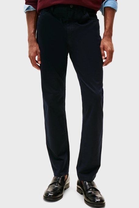 Tommy Hilfiger Pamuklu Straight Fit Normal Bel Düz Paça Erkek Pantolon MW0MW40915 DW5 LACİVERT - Tommy Hilfiger