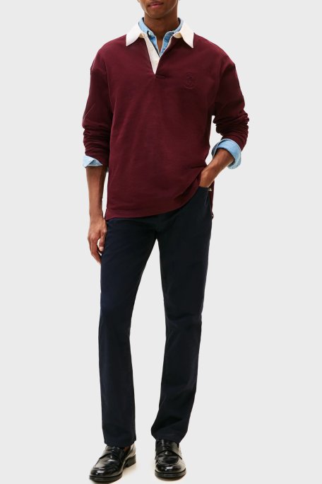 Tommy Hilfiger Pamuklu Straight Fit Normal Bel Düz Paça Erkek Pantolon MW0MW40915 DW5 LACİVERT - Tommy Hilfiger (1)