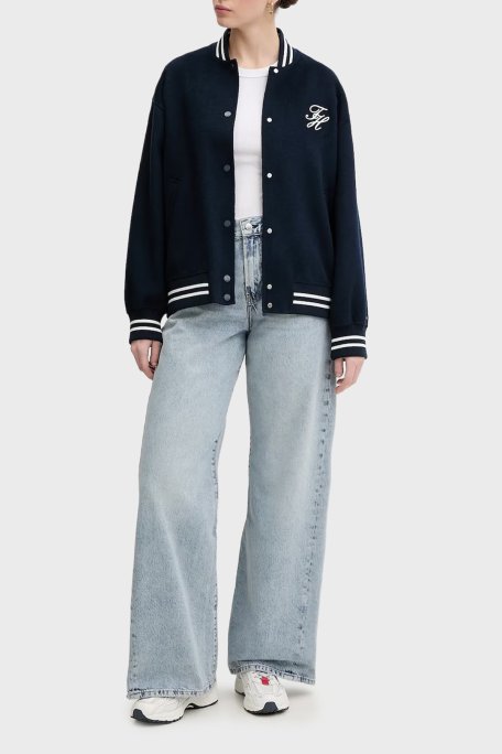 Tommy Hilfiger Pamuklu Wide Leg Fit Yüksek Bel Jeans Bayan Kot Pantolon WW0WW48519 1AA MAVİ - Tommy Hilfiger (1)