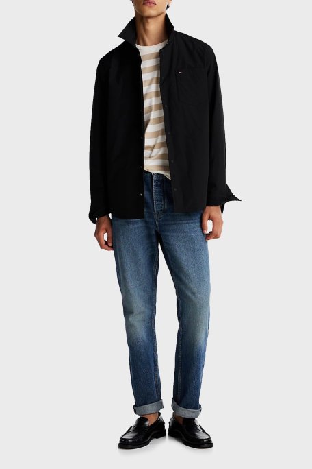 Tommy Hilfiger Regular Fit Cepli Logolu Erkek Gömlek Ceket MW0MW37629 BDS SİYAH - Tommy Hilfiger (1)