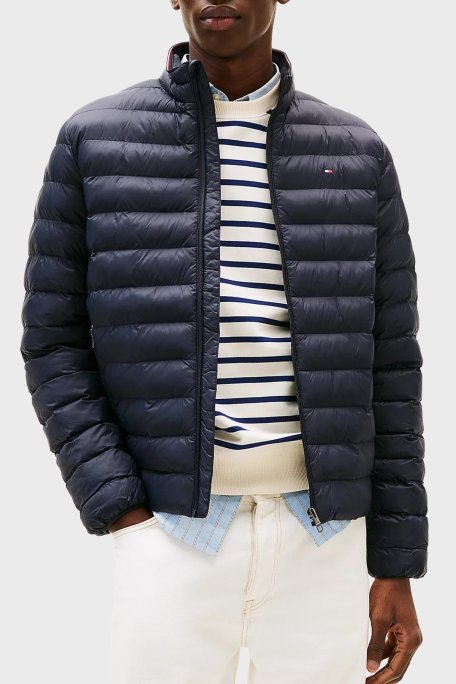 Tommy Hilfiger Regular Fit Dik Yaka Kapitoneli Erkek Mont MW0MW39990 DW5 LACİVERT - Tommy Hilfiger