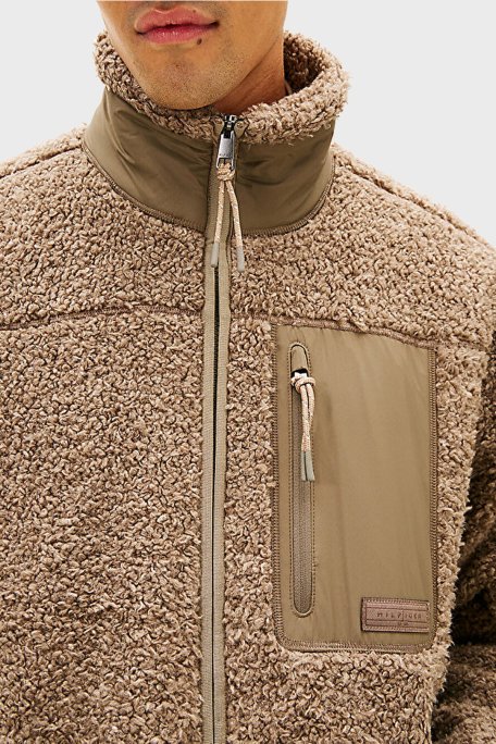 Tommy Hilfiger Regular Fit Dik Yaka Polar Femuarlı Erkek Ceket MW0MW40420 AFE BEJ - Tommy Hilfiger (1)