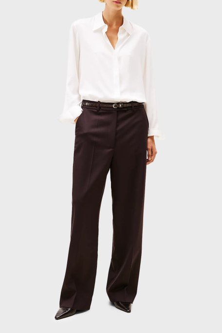 Tommy Hilfiger Regular Fit Klasik Yaka Uzun Kollu Bayan Gömlek WW0WW46597 YBL BEYAZ - Tommy Hilfiger (1)